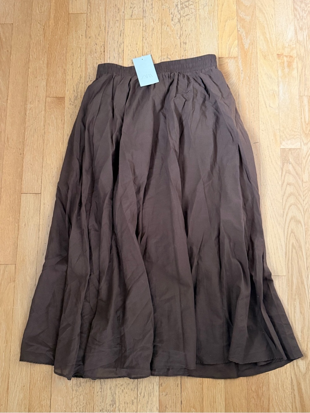 ZARA Brown Women's Cotton Maxi Skirt